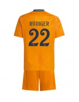 Real Madrid Antonio Rudiger #22 Venkovní dres pro děti 2024-25 Krátký Rukáv (+ trenýrky)